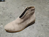 And Winter Leopard Tude Square Root Short Boots Side Zipper Round Head V Mouth Velvet Face Naked Boots