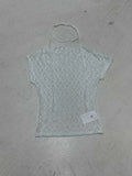 Pure Babes Perspective Lace Lace Shoulder Strap Around The Neck Solid Color Short-Sleeved T-Shirt