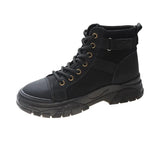Zingj Boots Women Spring 2023 New High-Top Canvas Shoes British Style Breathable Thin Ankle Boots Ties With Work