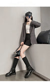 Thick And High-Heeled Buckle Small Design In Autumn And Winter 2025, But The Knee-Thin Long Boots