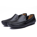 Seasons Men's Bean Shoes British Black Driving Shoes Leather Spring And Summer Casual Shoes Fashion Warm Lazy
