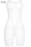 Fashion Concise See Through Rompers Women Sleeveless Skinny Midnight Party Playsuit Lady Workout Activewear