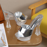 Zingj 14 Cm High Heel Sandals Slippers Women's Summer Waterproof Platform Anti-Slip Thick Sole Sexy Versatile