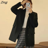 Preppy Style Casual Blazers Women Streetwear Young Girls All-match Chic Fashion Simple New BF Design Outerwear Ins