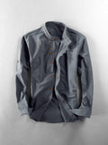 2025 New Men's Casual Linen Shirt Gentlemen's Wind Collar Wish Cotton