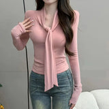 Autumn And Winter Dress Alone Special Tight Bottom Shirt Top Dress Small Design Solid Color Long Sleeves With
