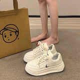 Small White Shoes Women 2025 Autumn New Students Thick Soles To Increase Sports Shoes Korean Version Of Casual