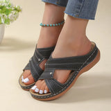 New Cool Drag Female Explosion Slope With Lady Large-Size Slippers Mother Shoes Roman Style