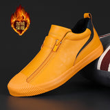 Walk 2025 New Winter Warm Shoes Thick Bottom Plus Velvet Leisure Help Zip Up Men's