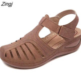 Women Sandals Summer Ladies Comfortable Round Toe Ankle Hollow Sandals Female Soft Sole Shoes Drop shipping Plus Size
