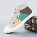 Walk Women's Shoes 2025 Autumn Canvas Coloring Women's Shoes Breathable Soft Soles High Help A Foot Pedal Foot Board