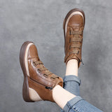 Leather Boots Children Winter New Soft Base Of High-Top Women's Shoes Magic Stick Martin Boots Women Retro