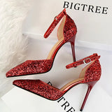 Shoes Sexy High Heels Women Pumps Sparkle Sequins Stiletto Heels 10 Cm Party Shoes Women Heels Summer Women Sandals