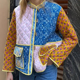Women's Autumn And Winter New Multi-Color Street Fashion Printing Spliced Cotton