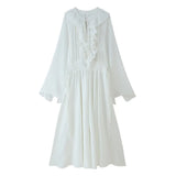 Women's Explosive V-Neck Lace Wrinkled