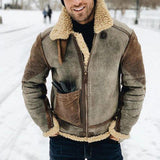Leather Velvet Men's Coat Station Winter Warm Jacket Thick Collar Hit Six Colors Seven