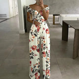 New Women's Fashion Temperament Elegant Commuter Print Broad-Legged Women's