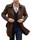New Autumn And Spring Men's Coat In The Long Double Buckle Casual Wind Jacket Cardigan