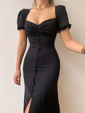 Zingj And Summer 2023 New V-Neck Single Breasted Temperament In The Long Dress