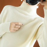 Zingj Winter New Half High Collar Sweater Female Inside Build Not Cashmere Long Sleeve Thick Knit Bottom Shirt Loose Jacket-Outfit