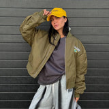 Street Babes Folding Baseball Suit Bomber Jacket Spring And Autumn Women Embroidered Retro