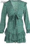 2023 Women Dress Boho Floral Ruffle Short Mini Dress Summer Knot Sexy V-Neck Party Holiday Dress Femme vestido de