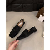 Retro Velvet Velvet Leopin Shoes Black Single Shoes Women's Shoes 2025 New Autumn And Winter Soft Soles Plus Velvet Small Leather