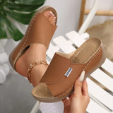 New Slope And Slippers Fashion Fish Mouth Cool Slippers Wearing Light Beach Women's Cool