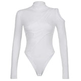 Zingj And Autumn Fashion Slim Design Sense Irregular Off-The-Shoulder High Collar Long Sleeve