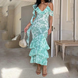 Zingj 2023 New Summer Elegant Sleeveless V-Neck Dress Slim Dress-Outfit
