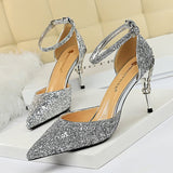 Shoes Heels 2022 New Woman Pumps Sequins High Heels Women Shoes Fashion Ladies Shoes Gold Sliver Stiletto Heels