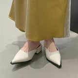 Half Slippers Women's Muller Shoes 2025 Summer New Pointed Cool Slippers And Retro Wearing