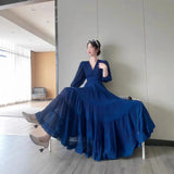 Seaside New Super Layer V-Neck Waist Temperament Famous 100 Fold Dress Short-Sleeved A-Word Dress