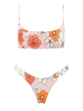 Floral Print Smocked Bikini Set-Outfit