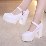 Round Head 8Cm High Heels Clasp Shallow Commuter Professional Work Shoes Cheongsam Models Catwalk