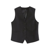 Summer Leisure Vest Set Linen-Blend Loose Vest + Shorts Set Women