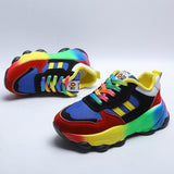 Women's Shoes Casual Sports Single Shoes 2025 Autumn And Winter New Large-Size Color Thick-Bottomed Old Dad
