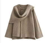 For - Women's Explosive Asymmetric Scarf Short Knitted