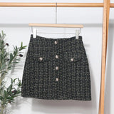 Scented Coarse Flowers, The Short Skirt 2025 Autumn And Winter Korean Version Of The Small Man A-Word Bag Hip Lattice Half-Dress