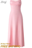 Women Sexy Bodycon Maxi Dress Ladies Low Cut Spaghetti Strap Dress Sleeveless Sling Long Dress Party
