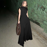 Autumn And Winter Women's New Fashion Temperament Dress Bodyless Sleeveless A Word Long
