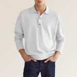 Wish Autumn Long-Sleeved V-Neck Button Men's Casual Polo