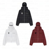 Brand Double Hat Unique Design Zippered Jacket Autumn And Winter New Loose Y2K