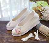 Zingj Shoes Round Head Spring And Autumn Ancient Style Students Embroidered Cloth Shoes Ancient Costume Stage Play Dance Shoes Women's Shoes Single