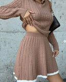 Women's Clothing 2025 Autumn New POLO Collar Splicing Short Skirt Fashion