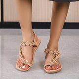 Size Women's Shoes National Wind Flowers Sandals Women's Bohemian Sandals Beach
