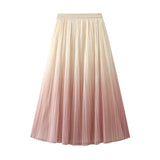 Temperament Gradually Faded Half-Body Dress 2025 Spring And Summer New Light Luxury High-Waist A Skirt