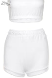 Basic Tracksuit 2 Two Piece Sets for Women Clothing Strapless Top+shorts Wholesale Suits Summer Trend Casual