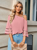 And Summer 2025 New Women's Fashion Casual Solid Color Metal Button One-Shoulder Top