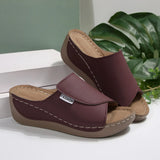 Thick-Bottomed Casual Slippers Women 2025 New Word Drag Simple Fashion Fish Mouth Slope And Lady Cold
